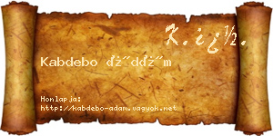 Kabdebo Ádám névjegykártya